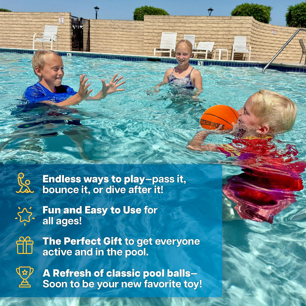 Refresh Sports Bold colors stay bright in sun and chlorine for easy tracking.