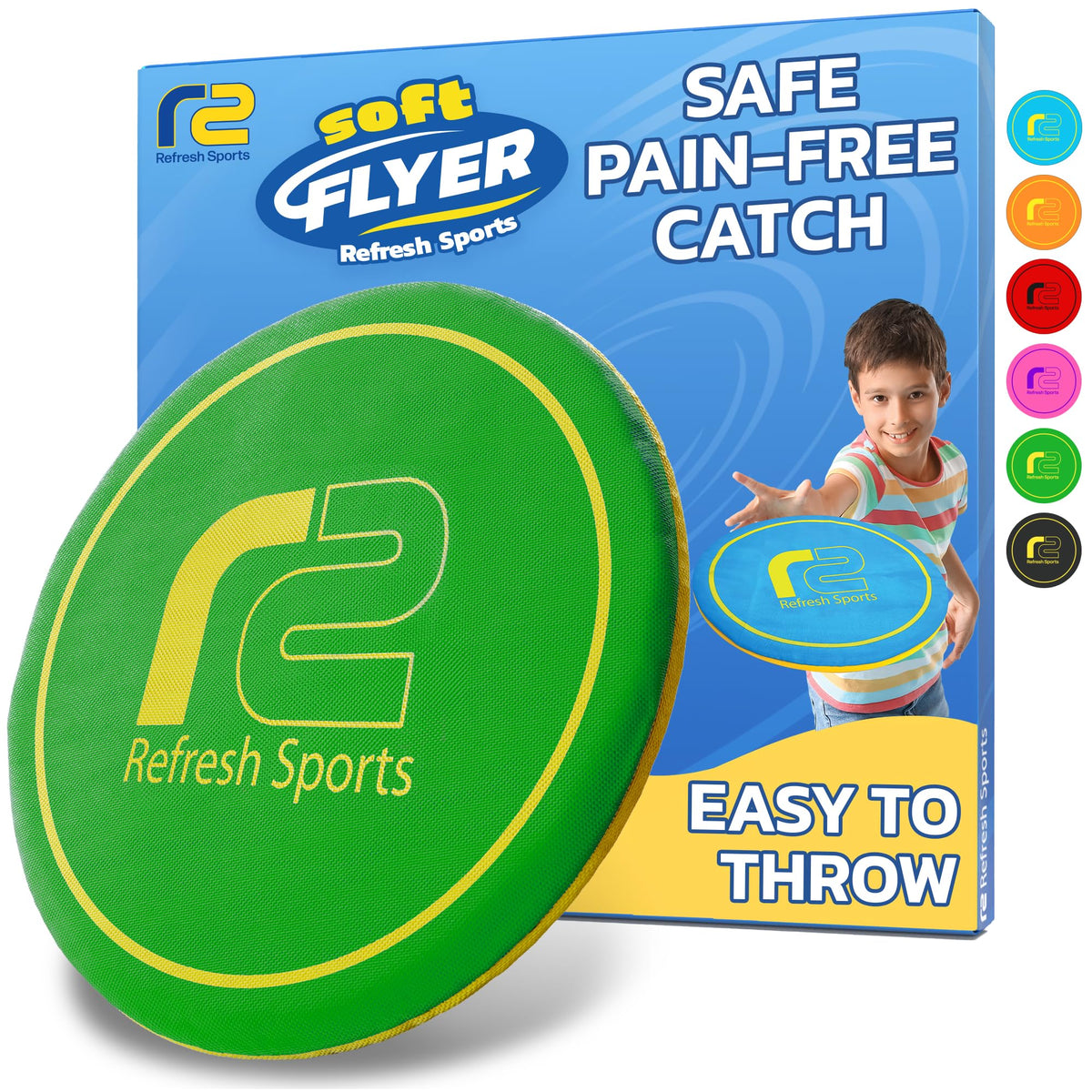 Refresh Sports soft flying disc on the beach for all ages, easy catching.