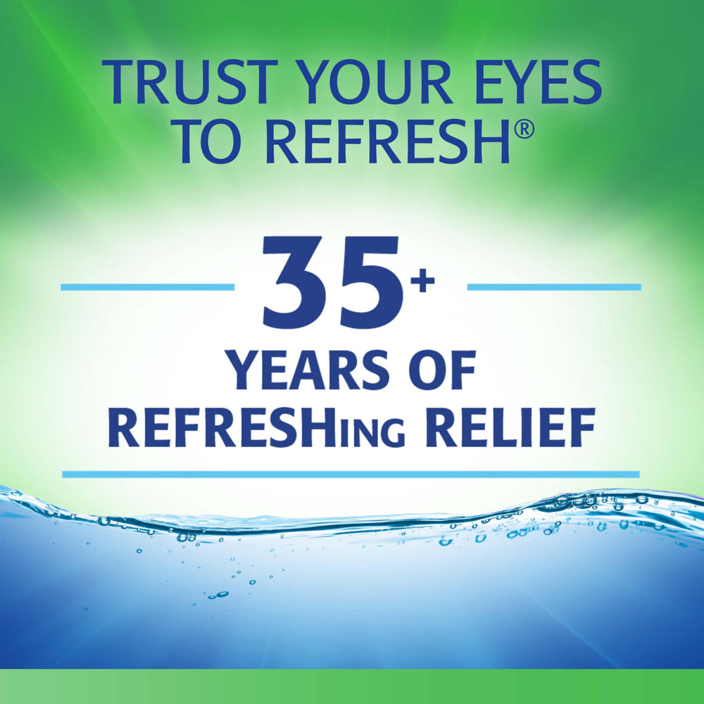 Preservative-free label on REFRESH TEARS PF supports sensitive eyes.