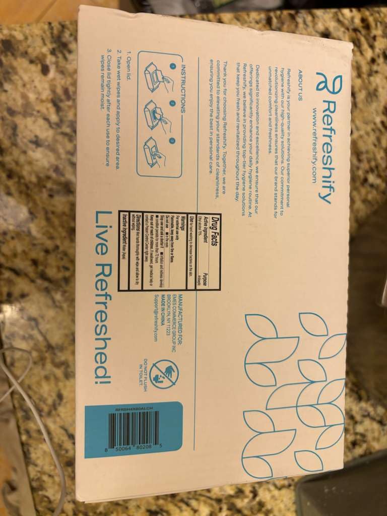 REFRESHIFY 320-count-plus-travel-wipes for family use.