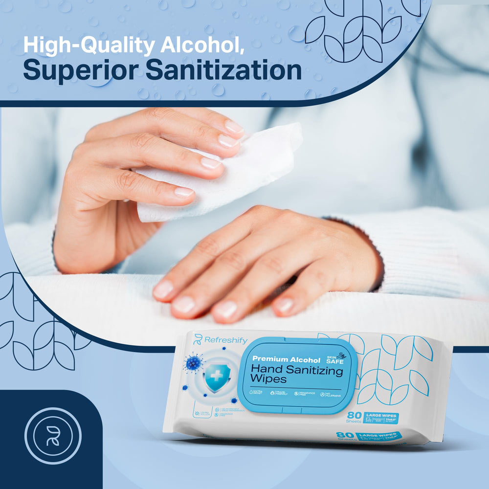 REFRESHIFY thick moisture-rich wipes provide better coverage and comfort.