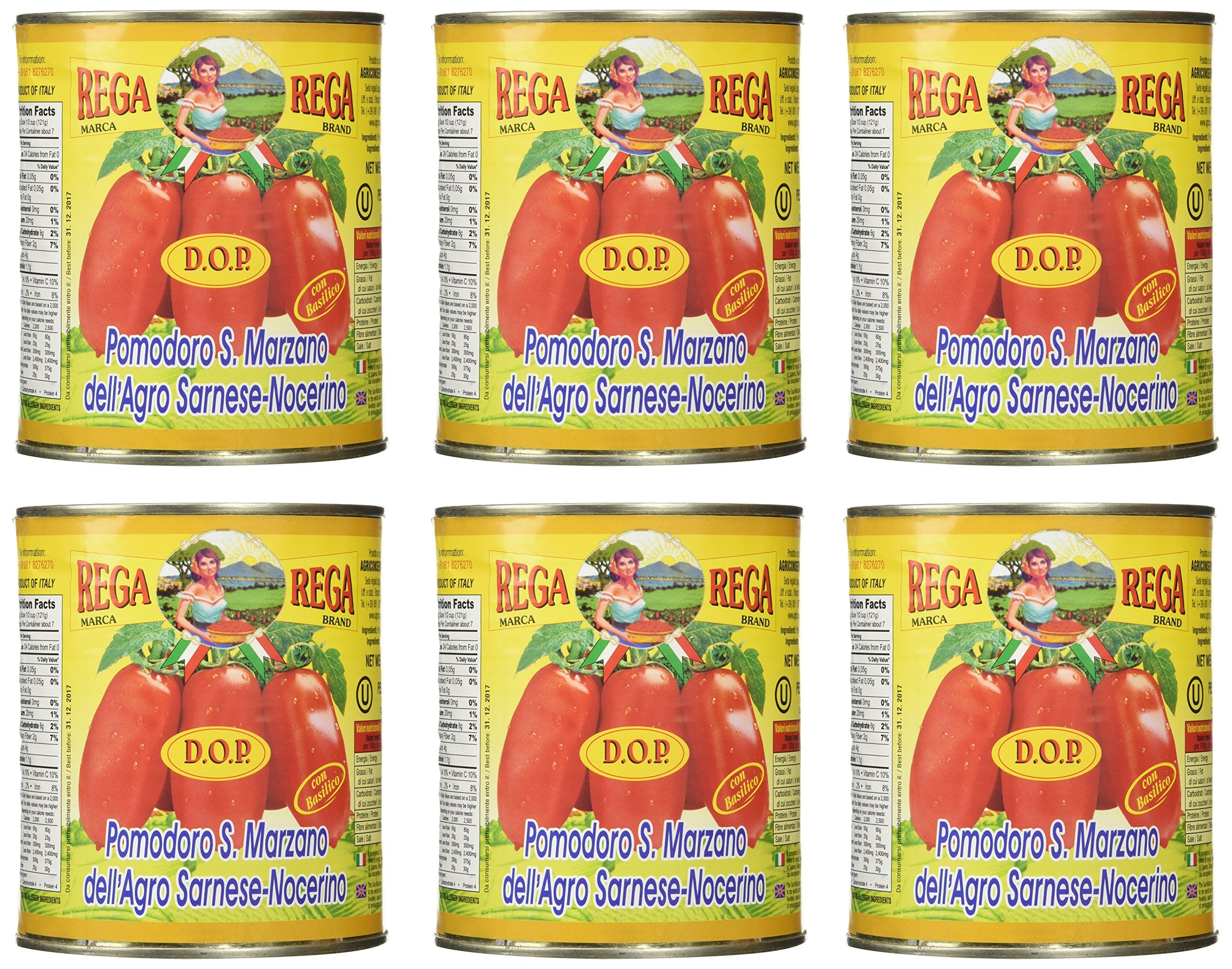 REGA San Marzano DOP packshot of whole peeled tomatoes for rich pasta sauces