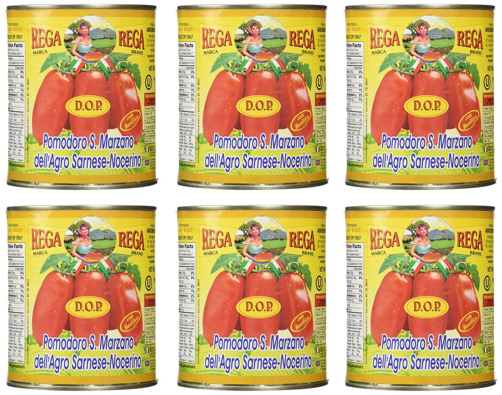 REGA San Marzano DOP packshot of whole peeled tomatoes for rich pasta sauces