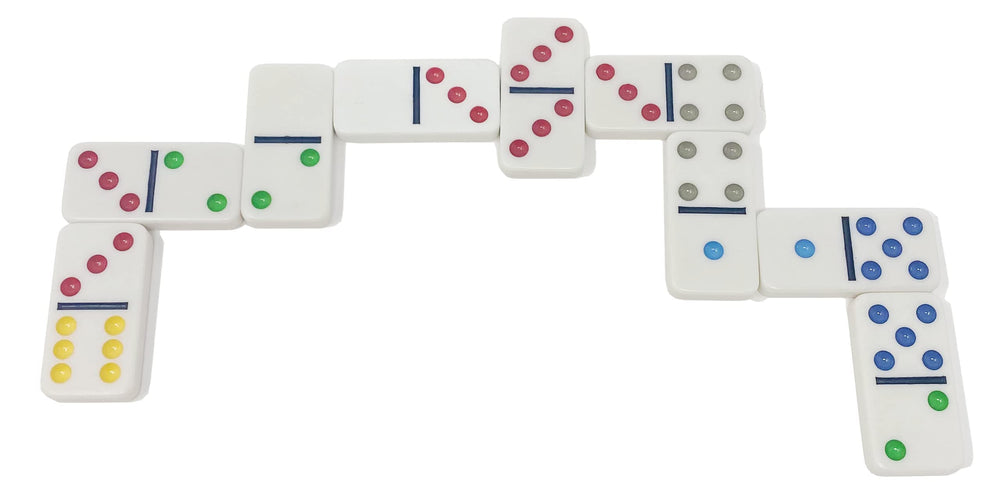 Regal Games dominoes set used for simple math practice during play.