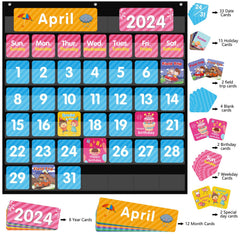 REGELETO clear PVC pockets allow easy visibility of colorful calendar cards