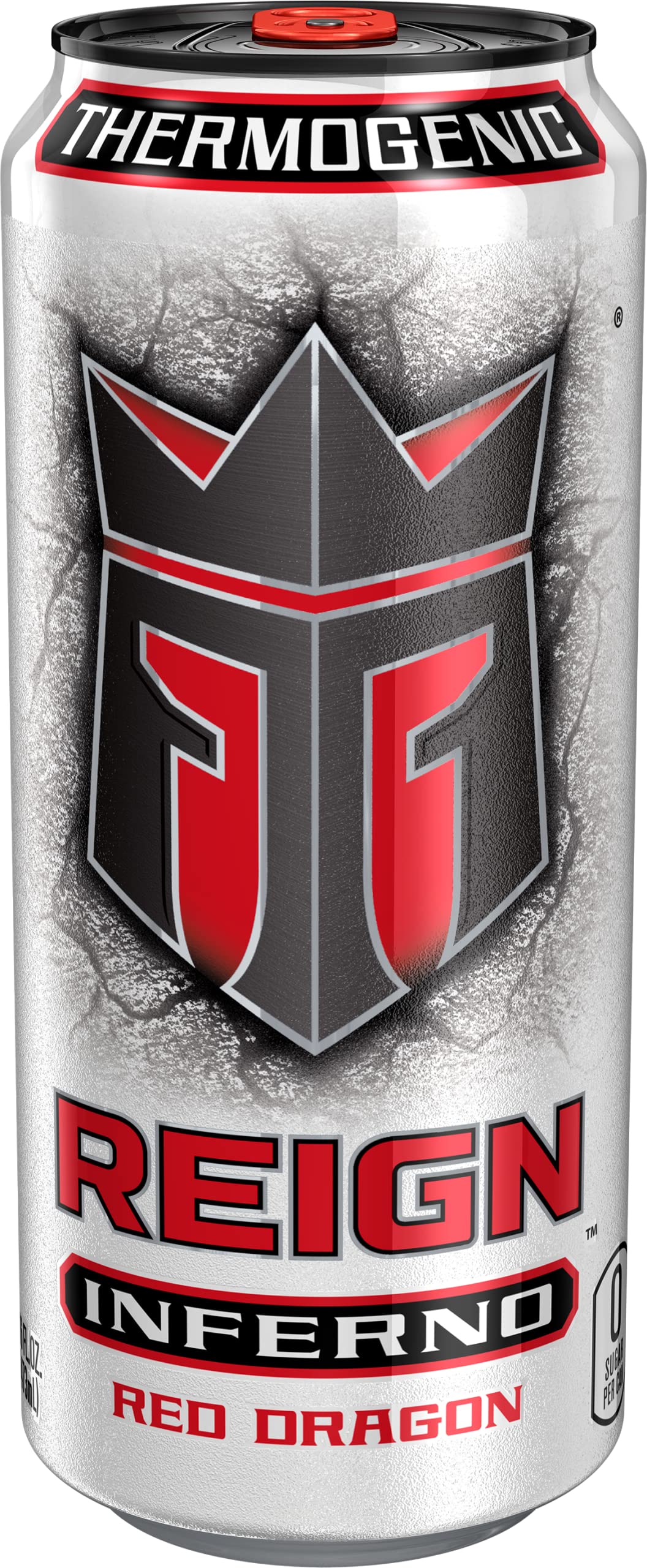 REIGN Inferno thermogenic blend graphic highlighting caffeine and key ingredients.