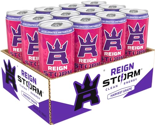 REIGN Storm Harvest Grape bottle on the go, ready for a flavorful energy boost.