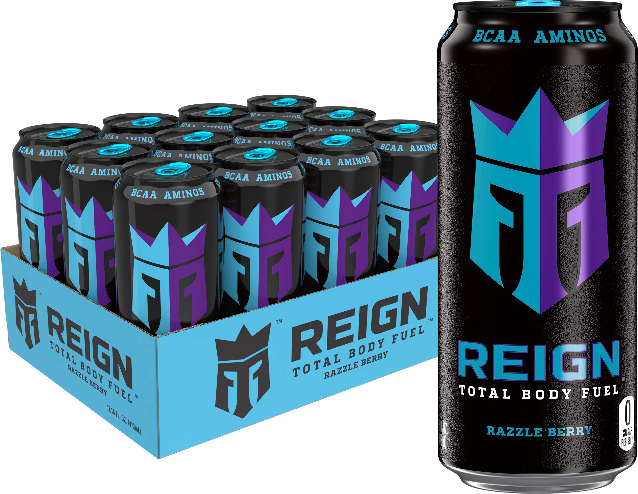Reign Total Body Fuel Raspberry can for pre-workout energy and focus.