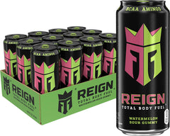 REIGN Total Body Fuel Watermelon Sour Gummy bottle front showing bold flavor