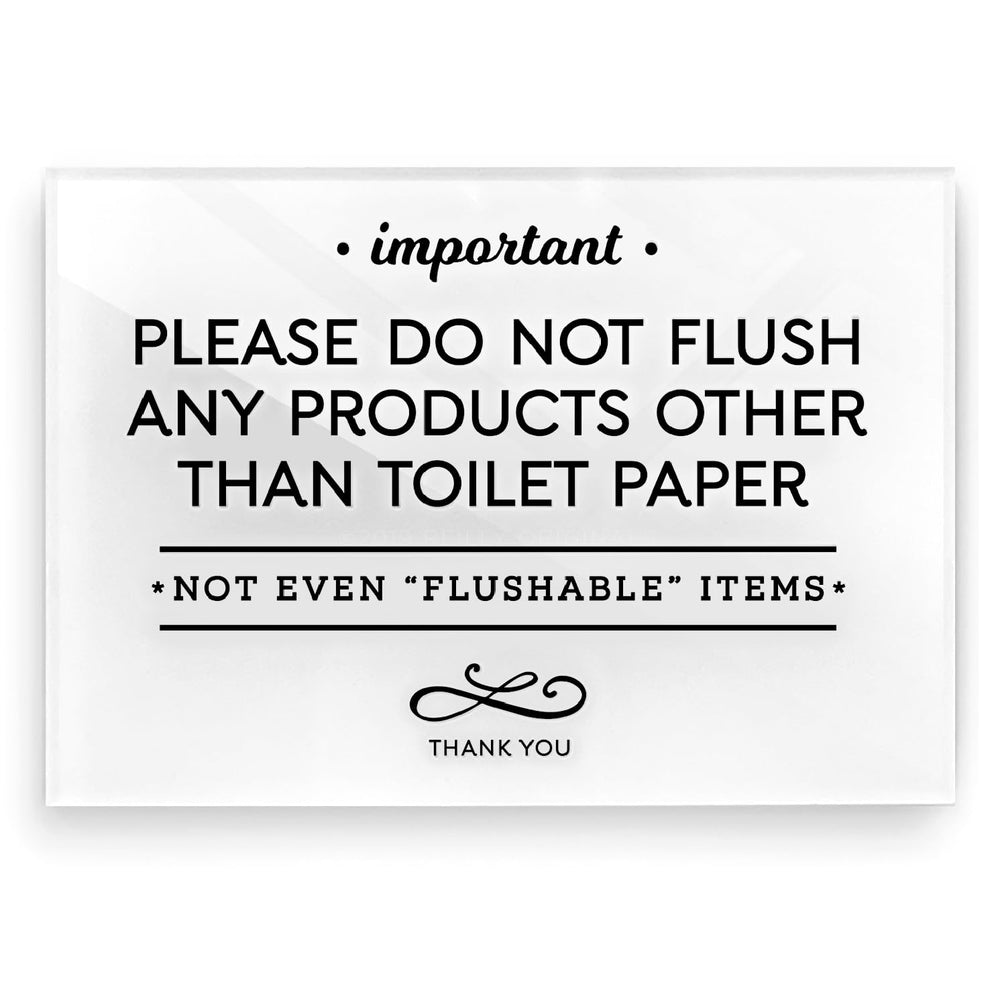 Reilly Originals do not flush sign with glossy premium finish for clear bathroom messaging.