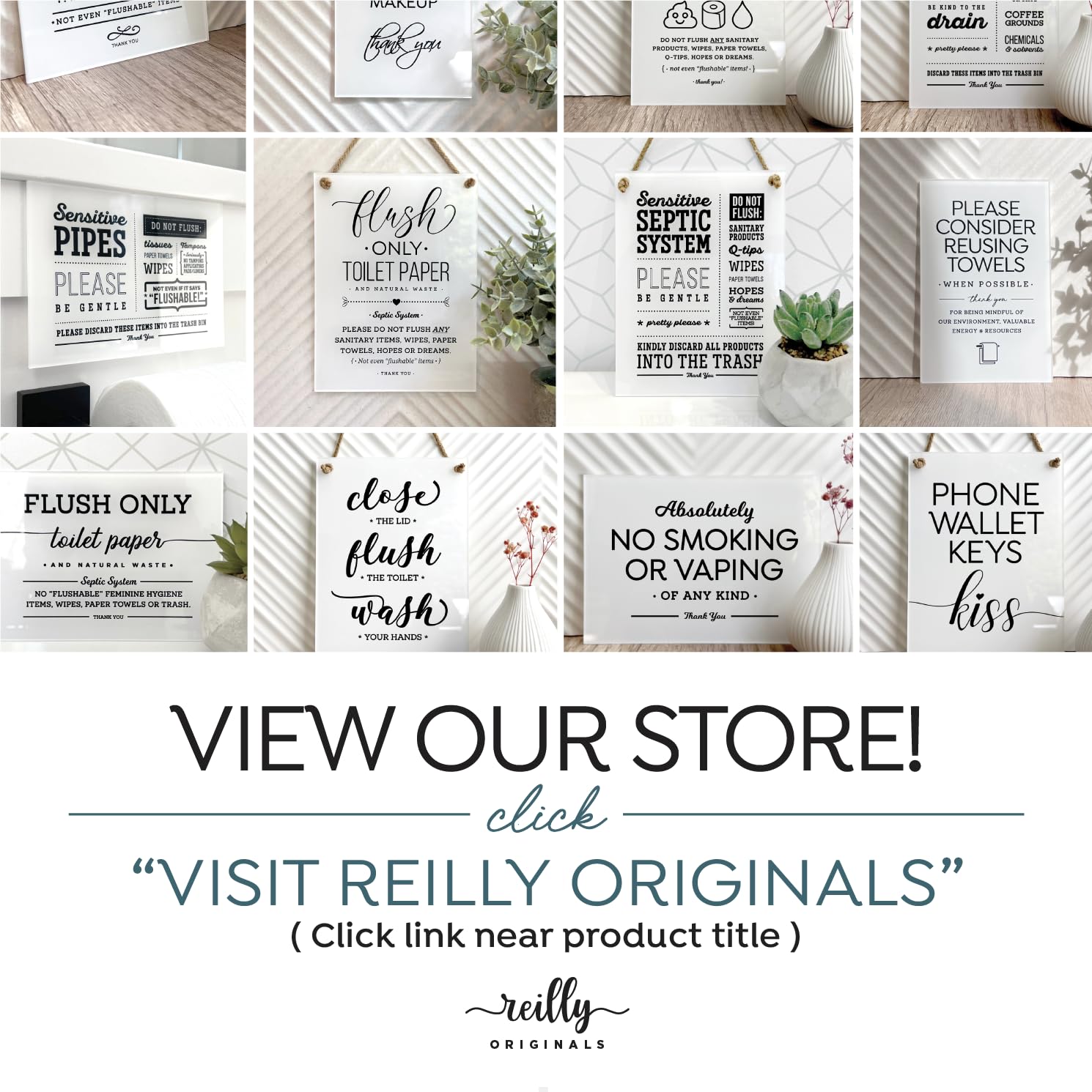 Reilly Originals do not flush rules sign ideal for homes and offices.