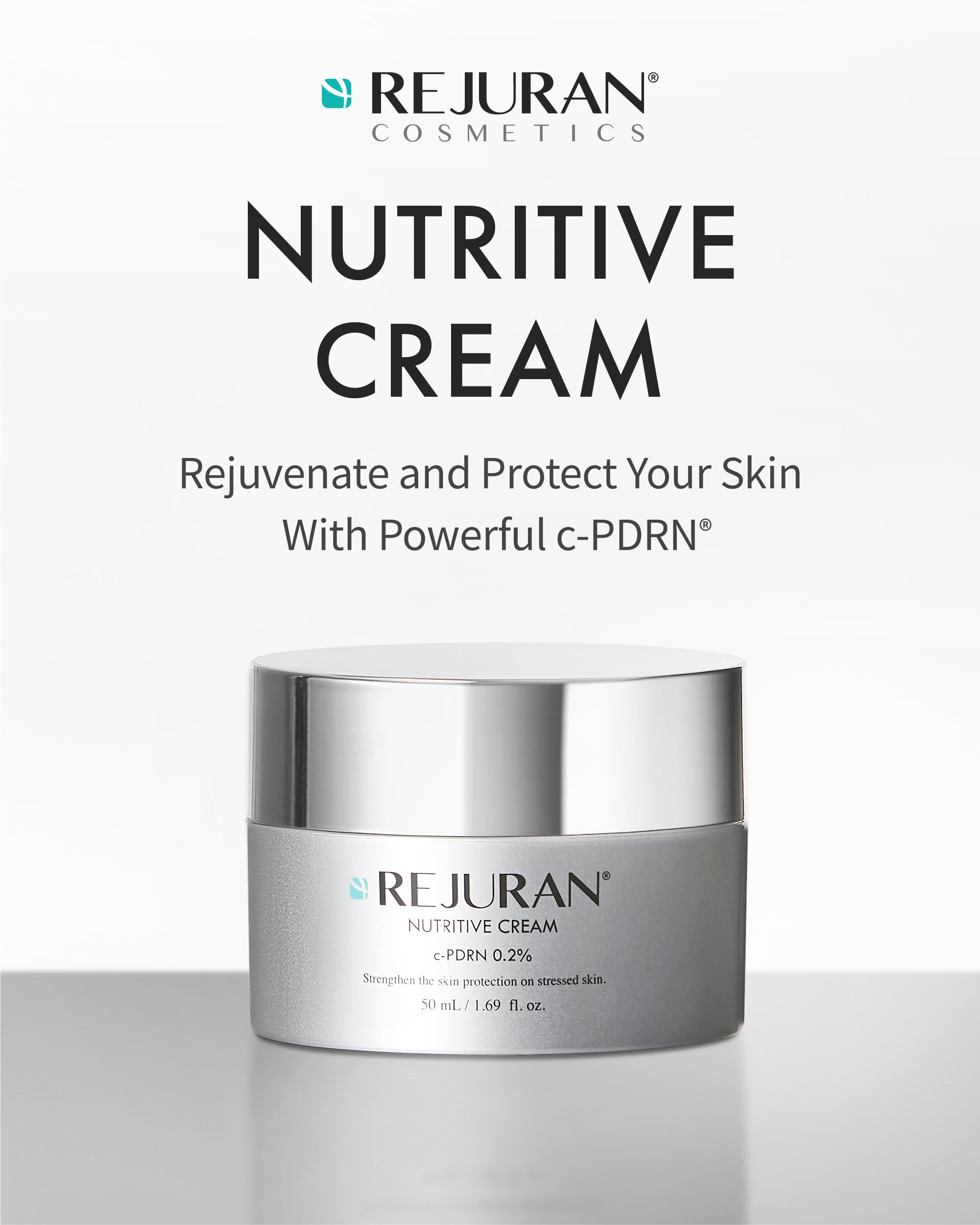 Swirl of REJURAN Nutritive Cream demonstrating rich moisture on skin