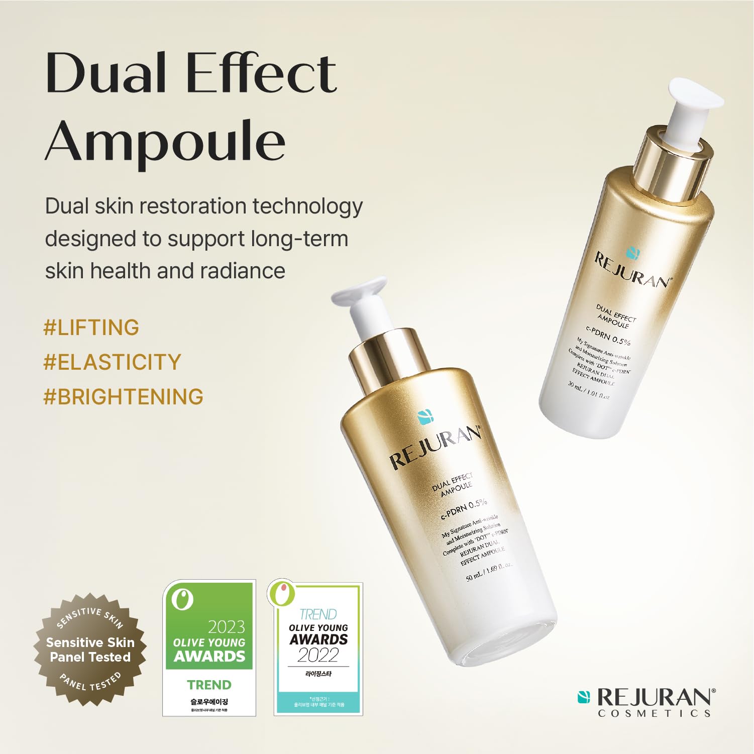 REJURAN Salmon DNA serum texture during application for smoother, hydrated skin.