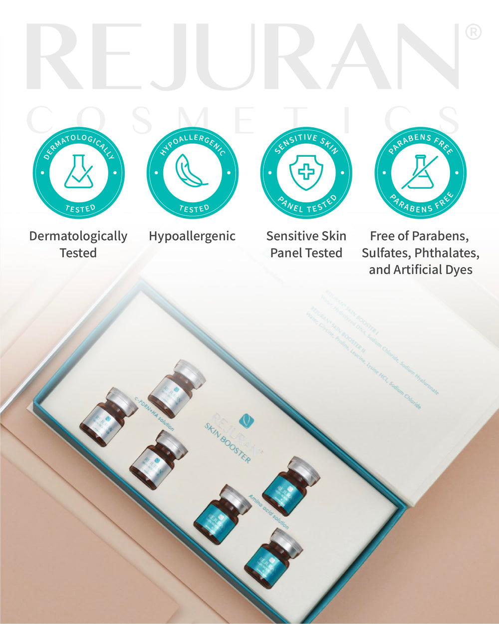 REJURAN sensitive skin-friendly mask close-up for fragile complexions