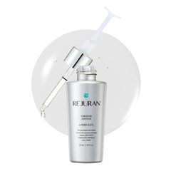 REJURAN Turnover Ampoule bottle close-up showing premium serum texture for daily hydration.
