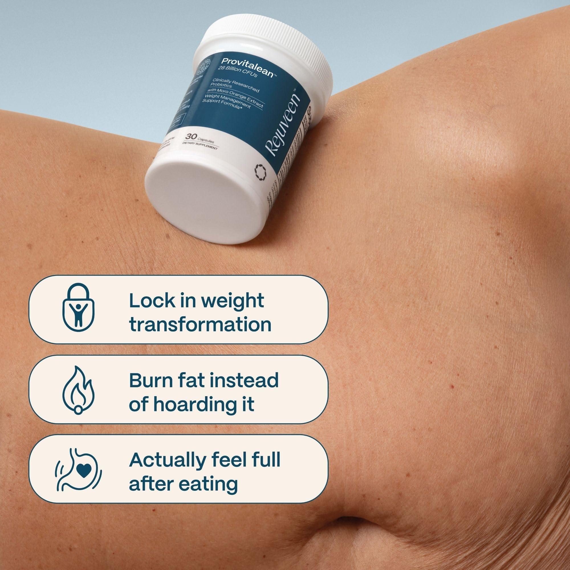 Rejuveen Provitalean Moro Red Orange glow hints at fat balance support.