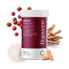 Rejuveen Uflora bottle front for vaginal health support.
