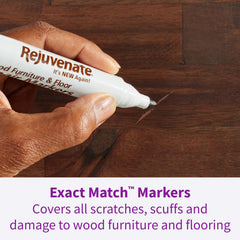 Rejuvenate Exact Match cherry color marker repairing red-toned wood.