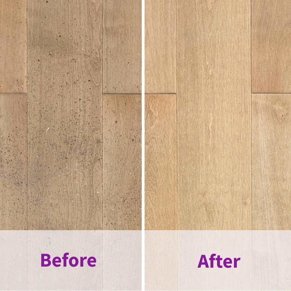 Rejuvenate drying after cleaning shows residue-free floor ready for foot traffic