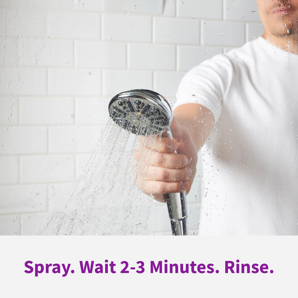 Rejuvenate Soap Scum Remover Refill liquid appears clear for even coverage.