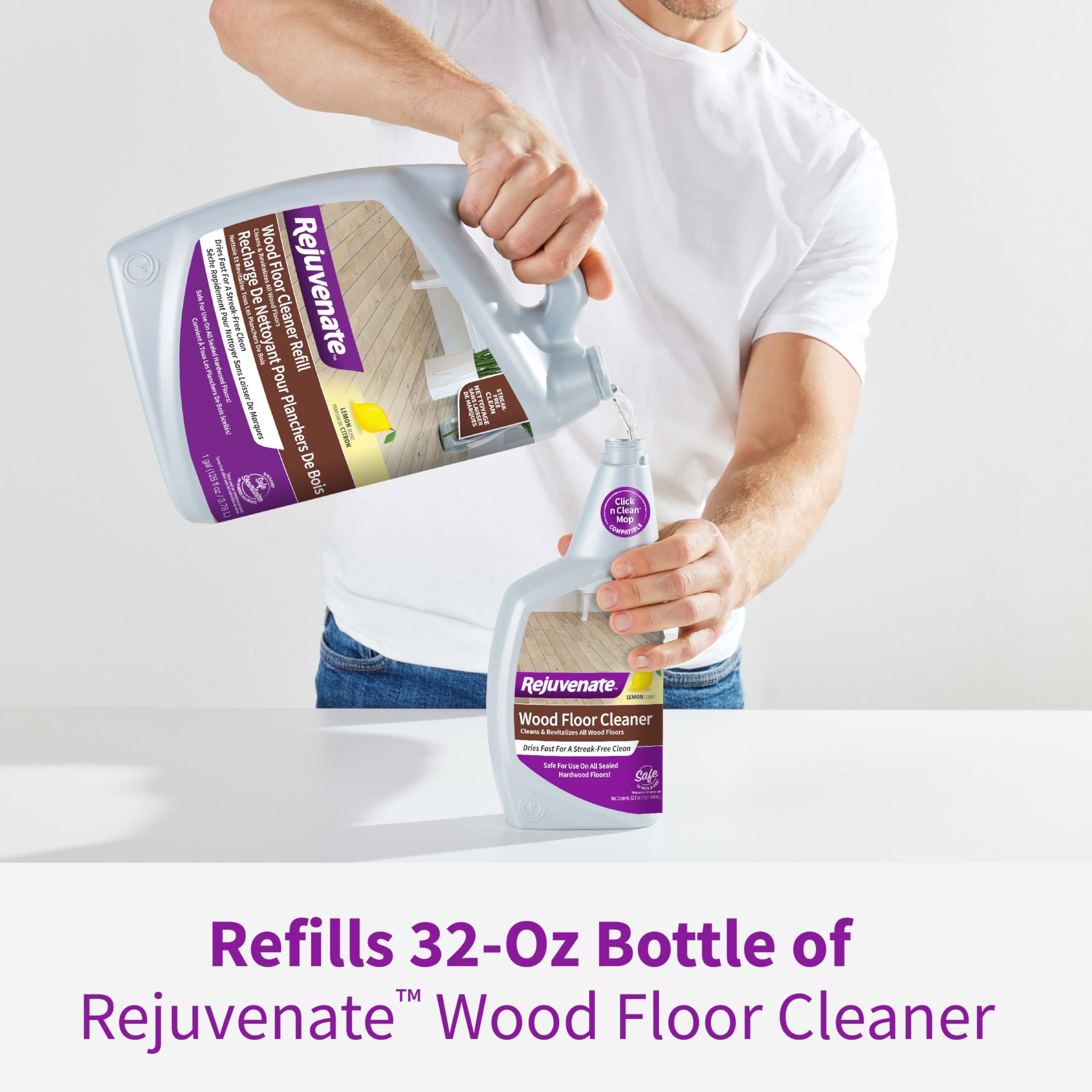 Rejuvenate Wood Floor Cleaner fragrance-free formula for sensitive spaces