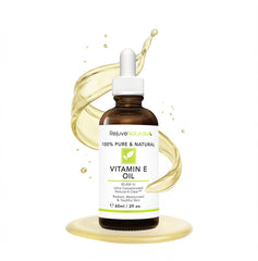 RejuveNaturals Vitamin E Oil bottle close-up for smooth, hydrated skin.
