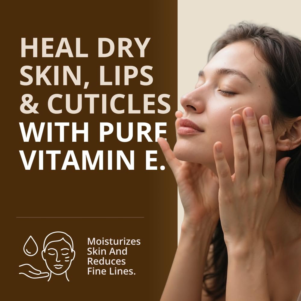 RejuveNaturals Vitamin E Oil on a vanity ready for self-care.
