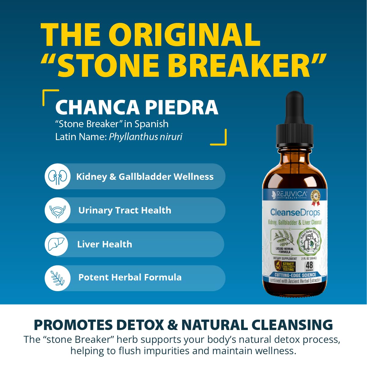 Pouring Cleanse Drops into water for convenient daily dosing.