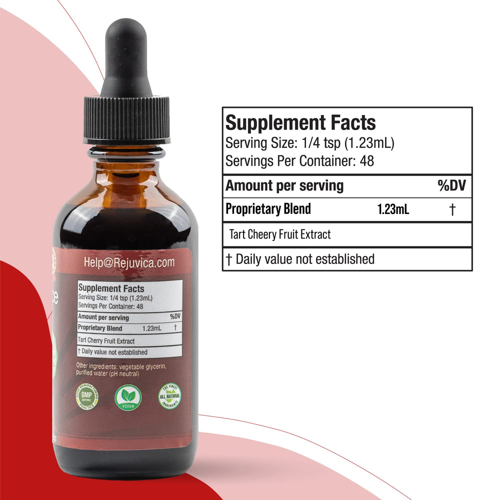 Rejuvica Health Cherry Force clear label shows natural, alcohol-free formulation