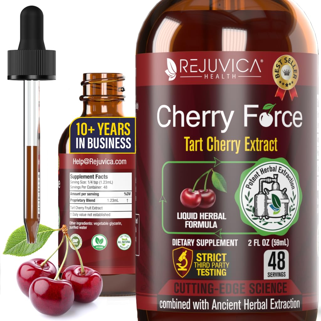 Rejuvica Health Cherry Force liquid bottle showing fast absorption