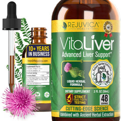 VitaLiver bottle front promoting natural liver support.