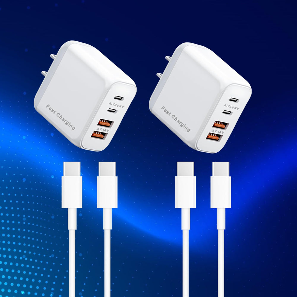 REKNA 4-port USB-C charger compact unit ideal for home, office, or travel