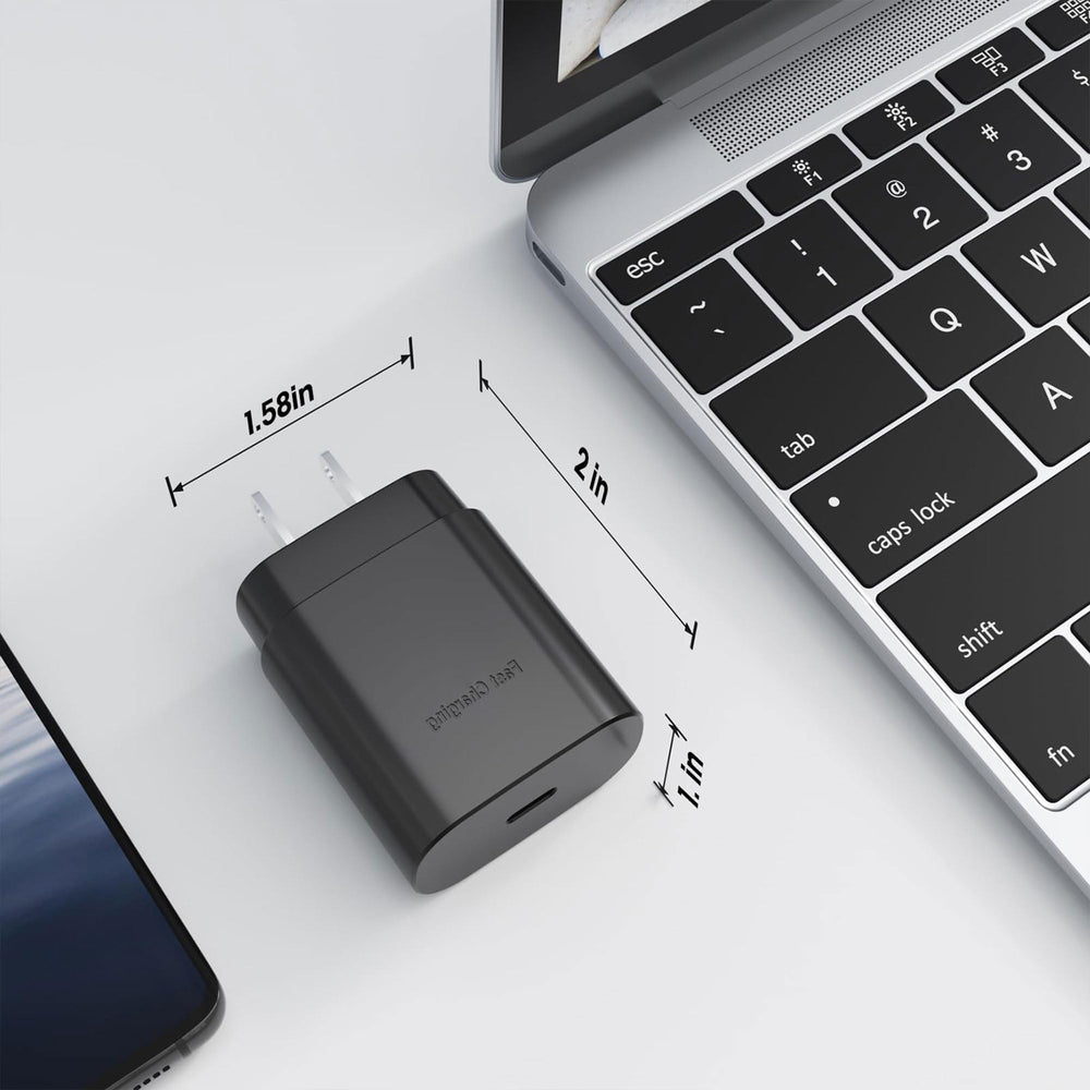 REKNA home office and travel setup with dual chargers and long cables