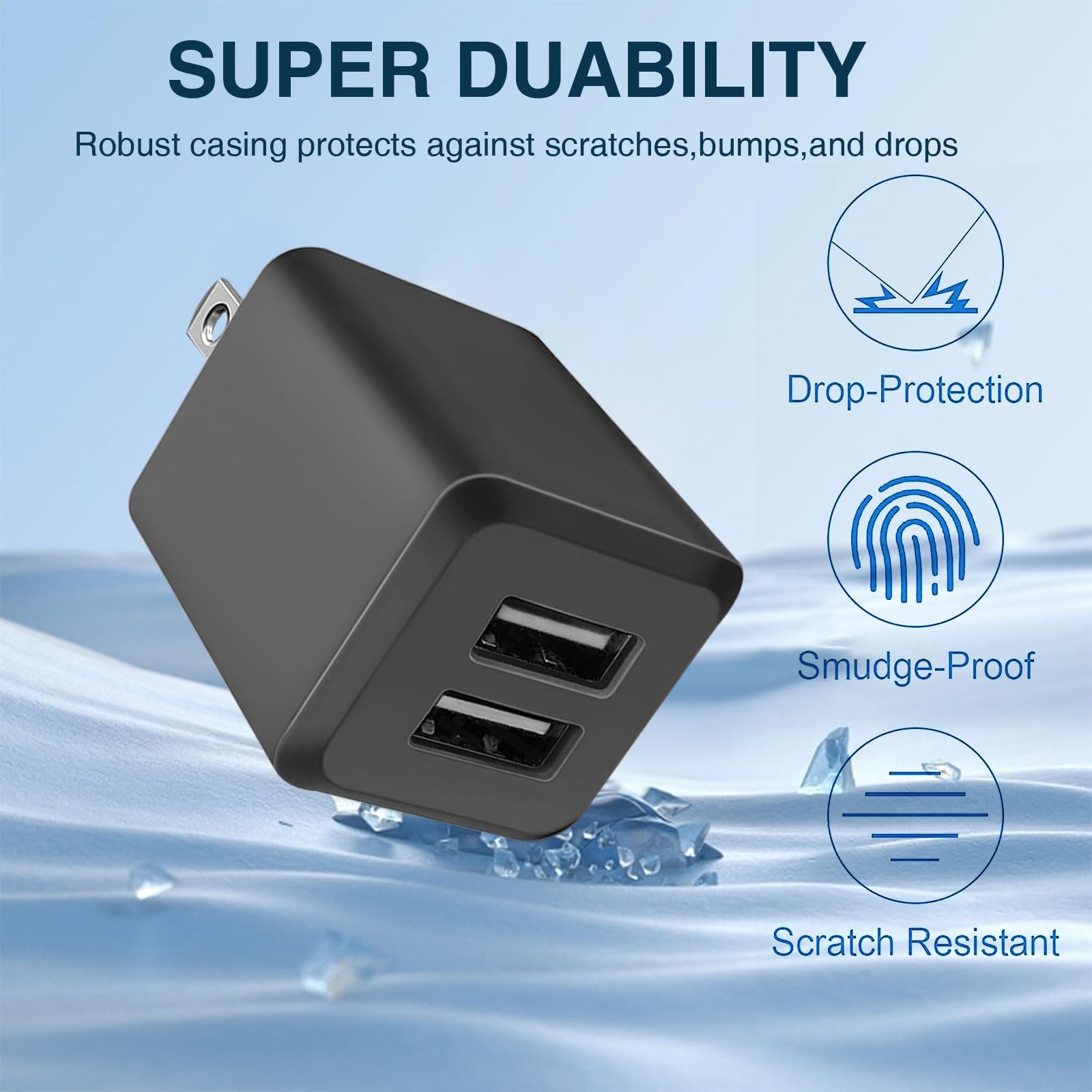REKNA USB wall charger compact design ideal for small spaces and travel.