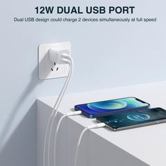 REKNA USB Wall Charger dual-port side view highlighting compact profile