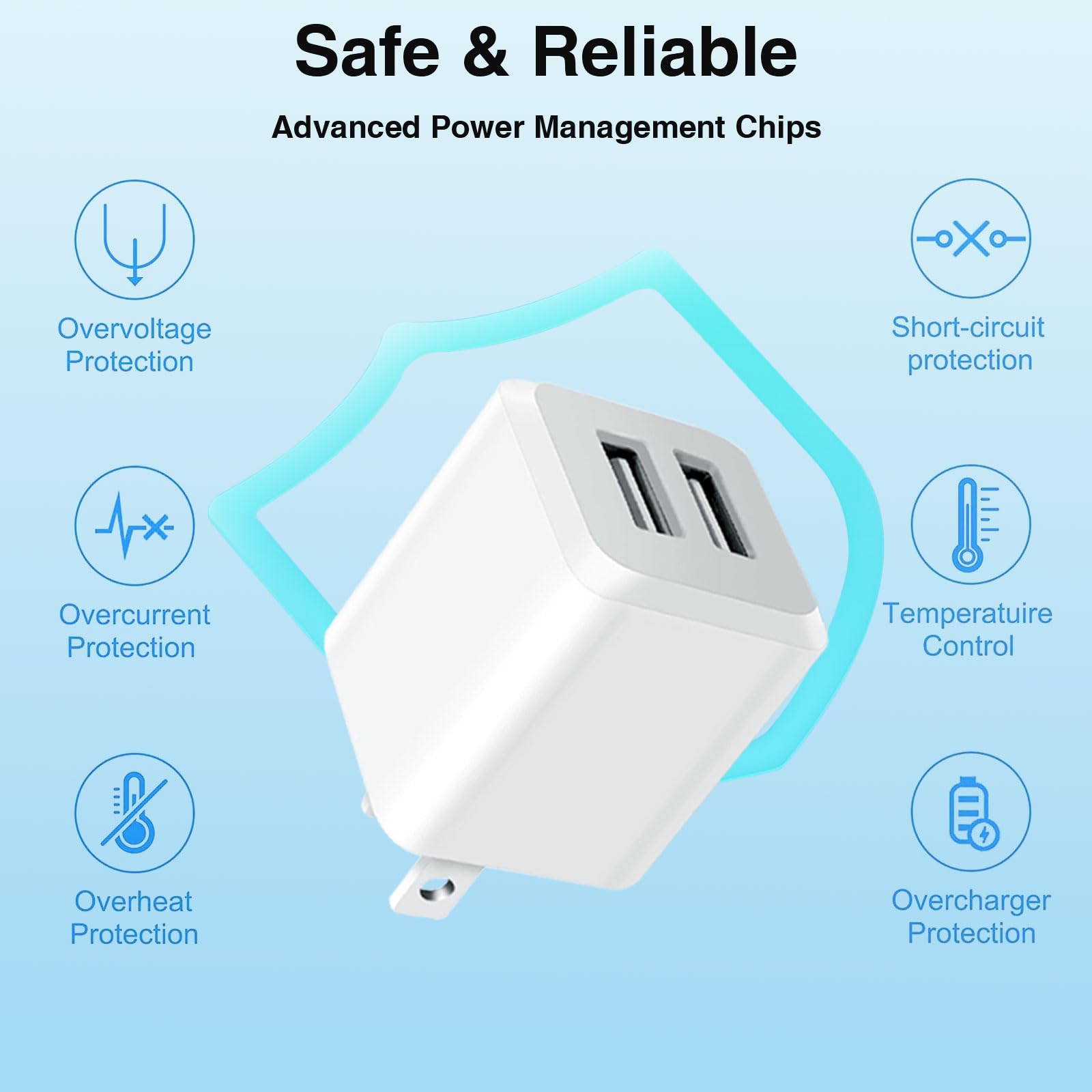 REKNA USB Wall Charger travel-ready compact cube design
