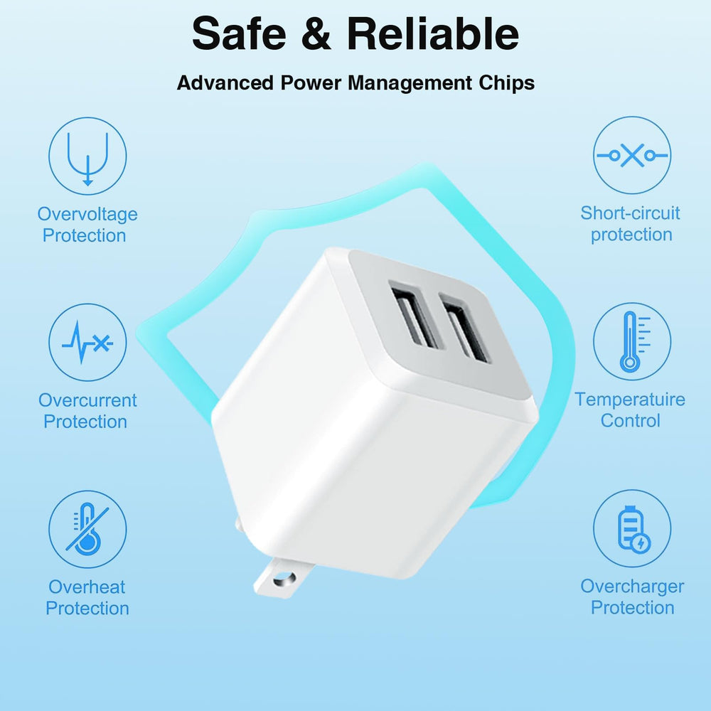 REKNA USB Wall Charger travel-ready compact cube design