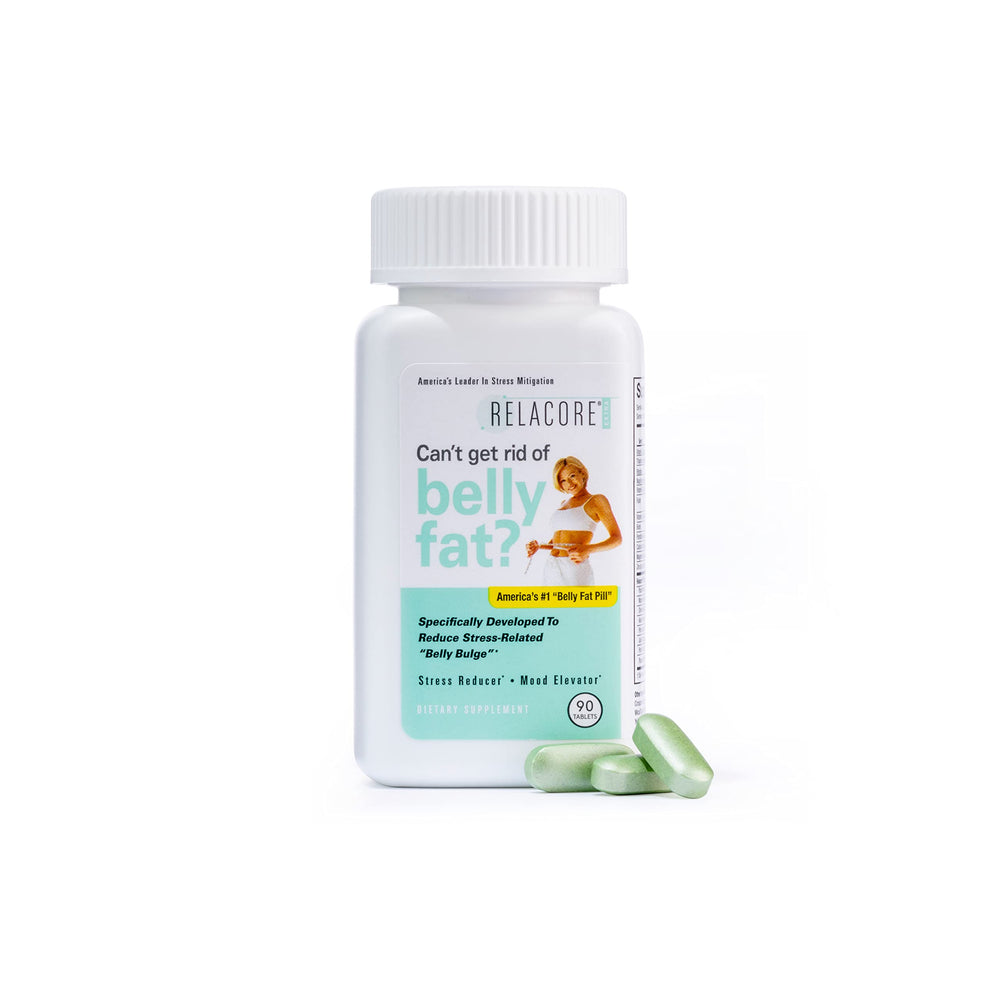 Relacore Extra bottle pour shows stress relief and belly fat support for women
