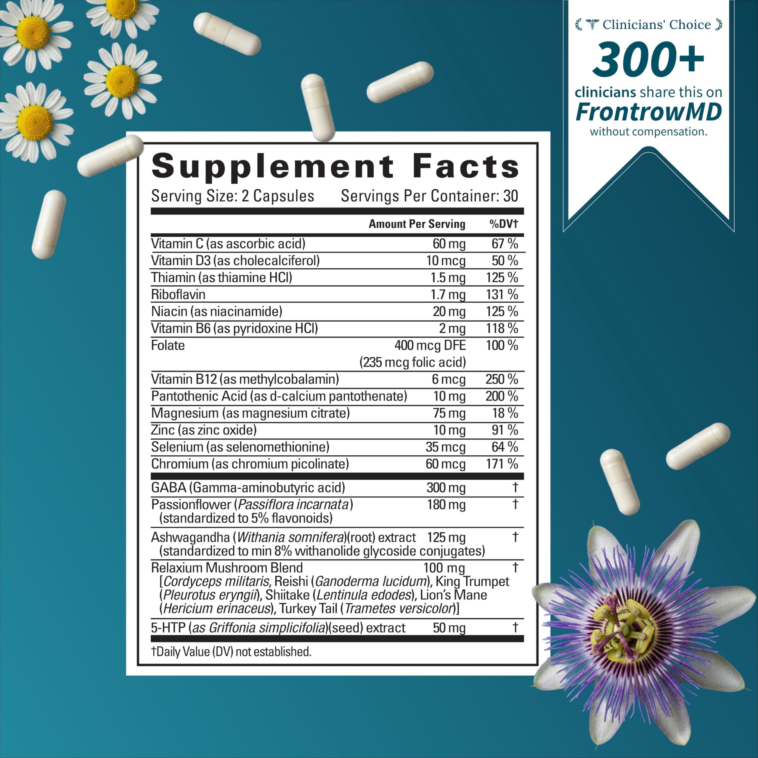 Relaxium Calm capsules packaging ready for easy daily intake and mood support.