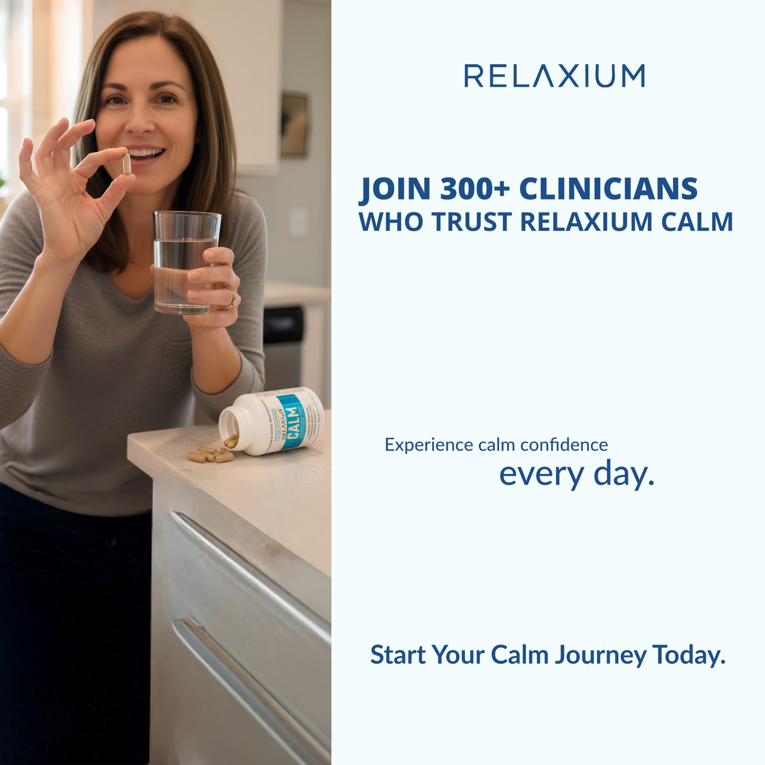 Relaxium Calm lifestyle shot demonstrates a relaxing evening routine.