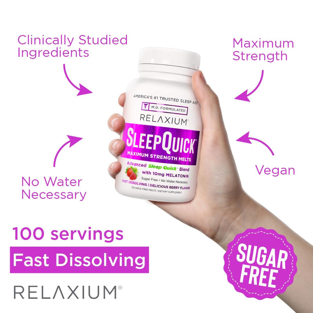 Relaxium Sleep Melts vegan and gluten-free badge for dietary compatibility.