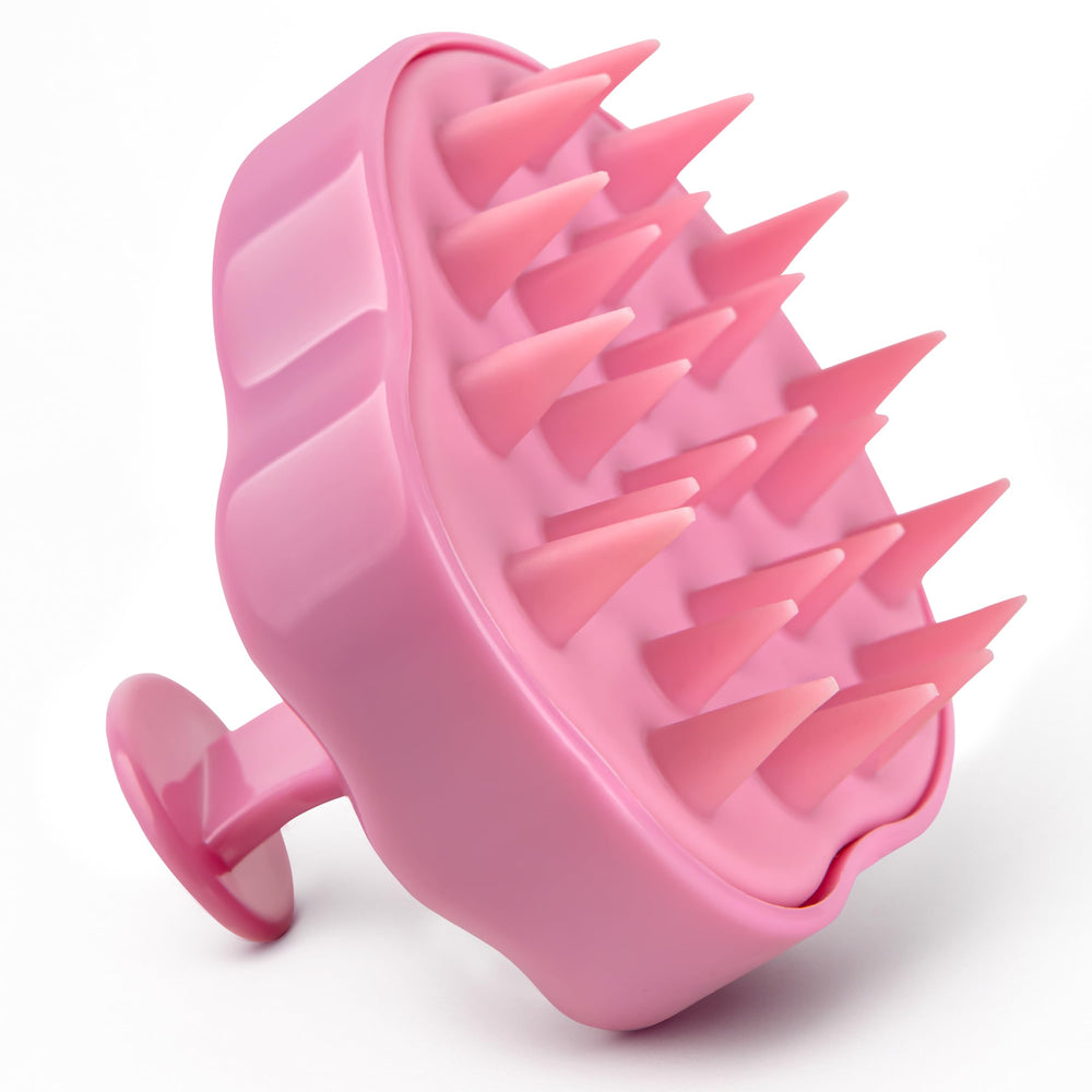 RELAXXO scalp massager in shower for deep cleansing and exfoliation.