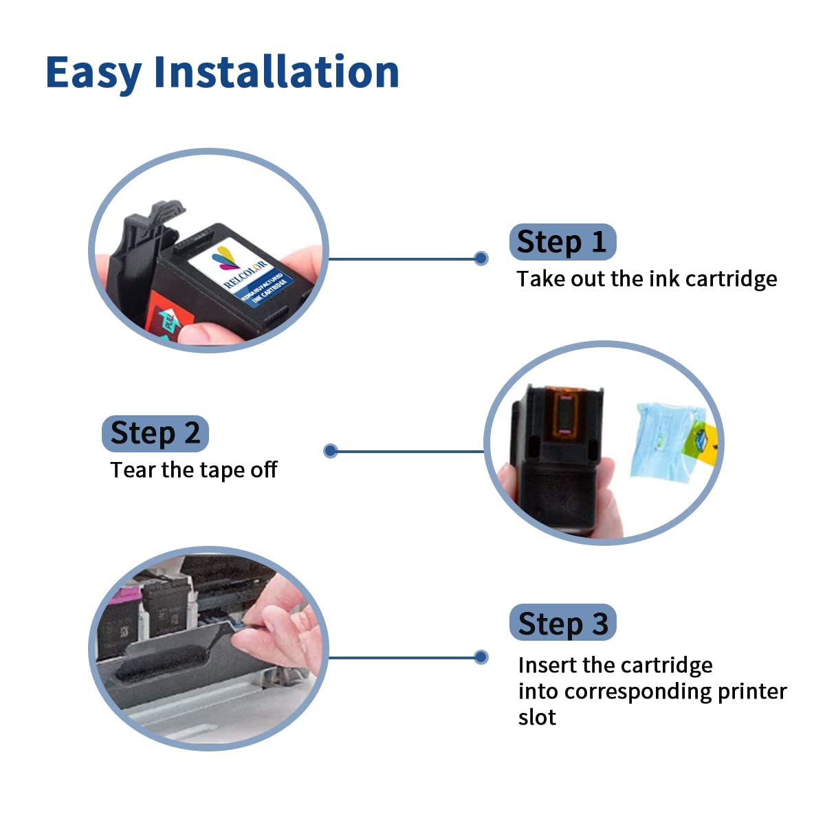 Relcolor high-yield pages image, up to 630 pages per PG240XL cartridge.