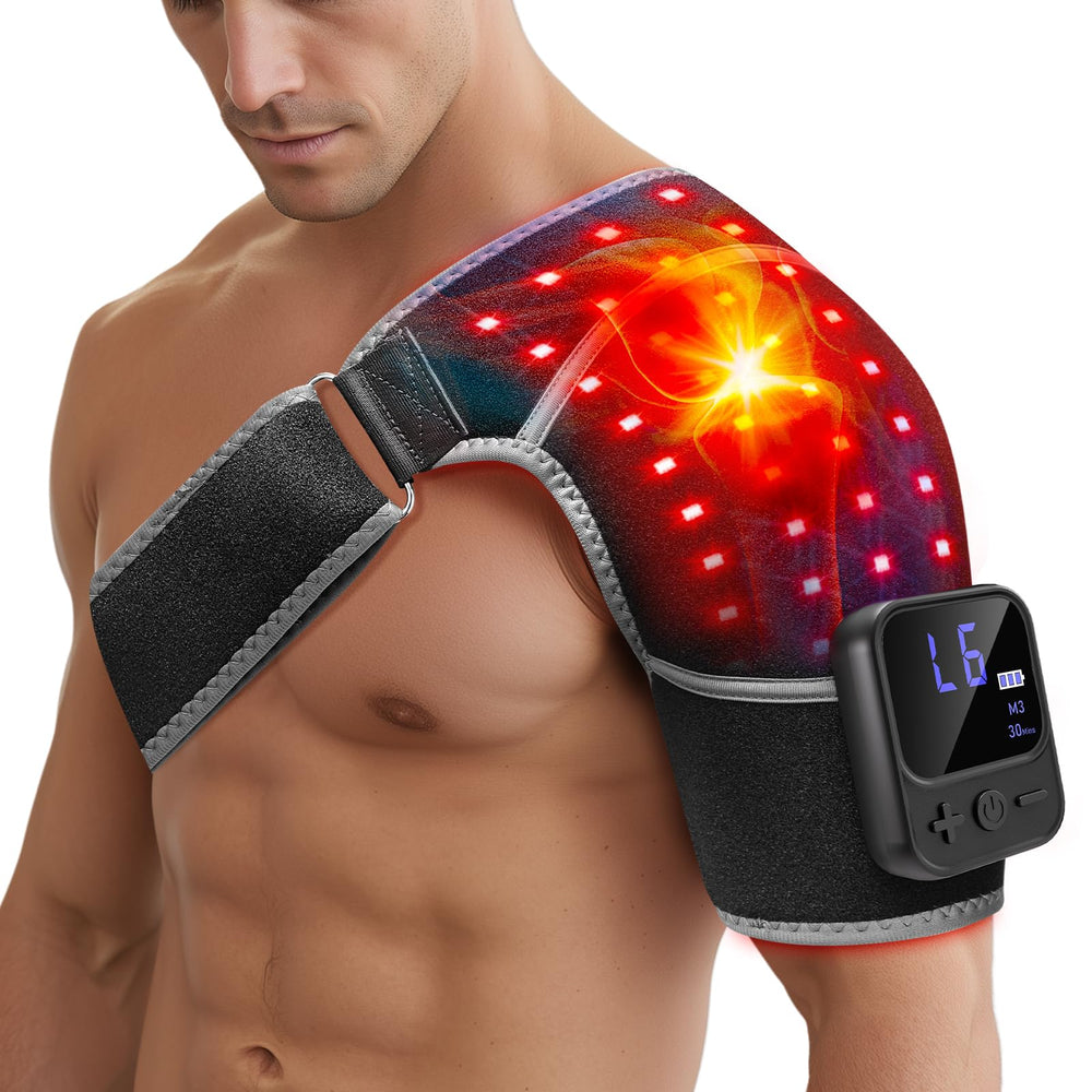 RELEXNOW cordless shoulder wrap for on-the-go relief