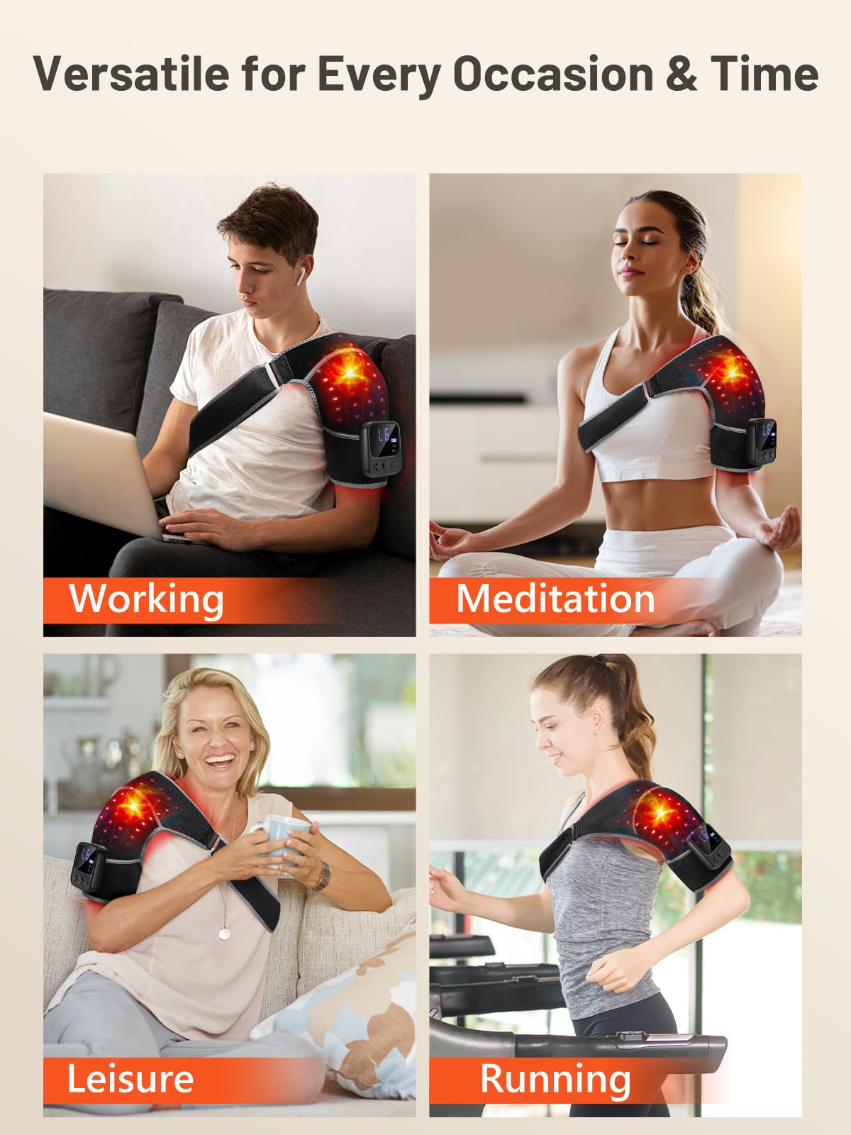 RELEXNOW three-speed vibration complements light therapy