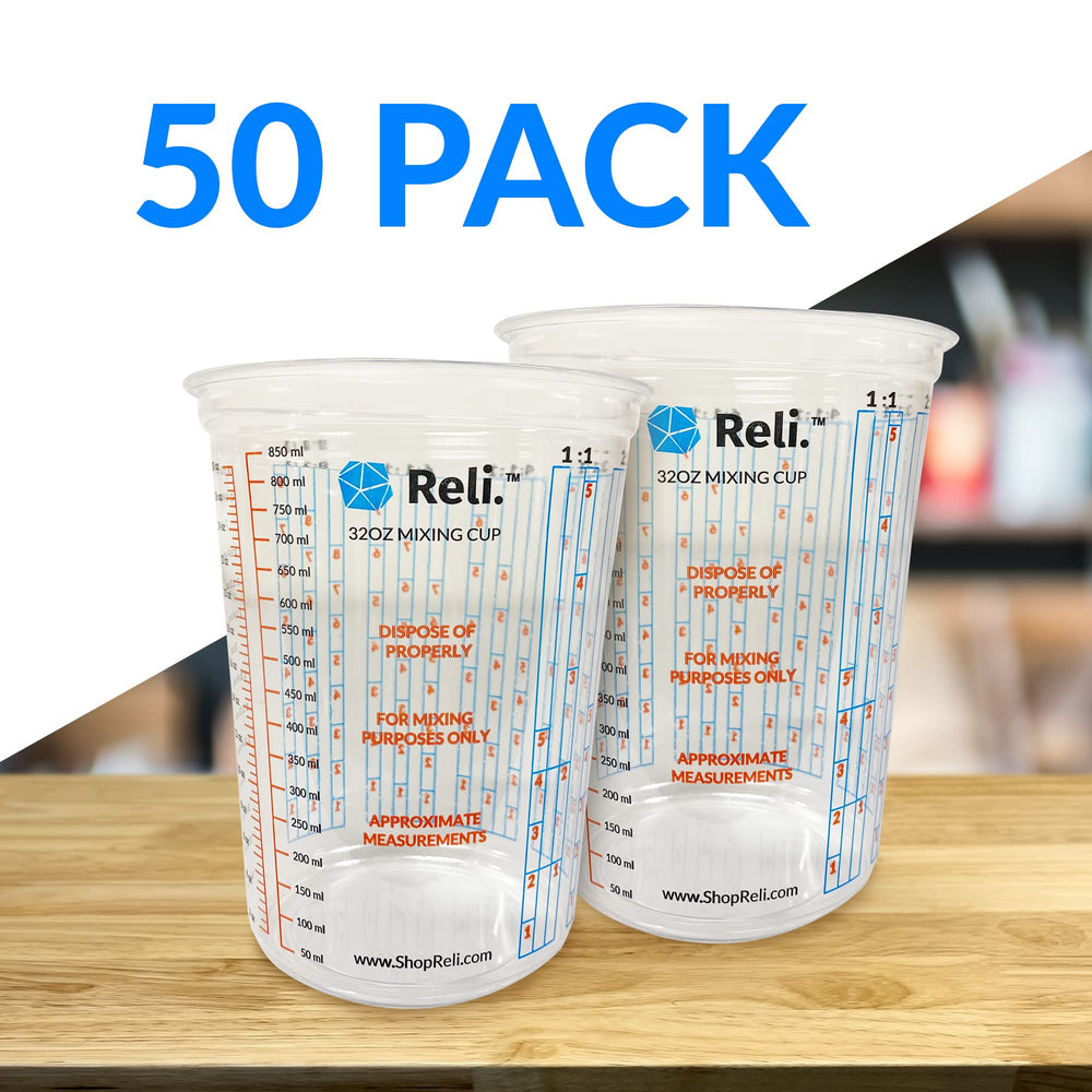 Reli disposable clear plastic cups for quick bulk projects.