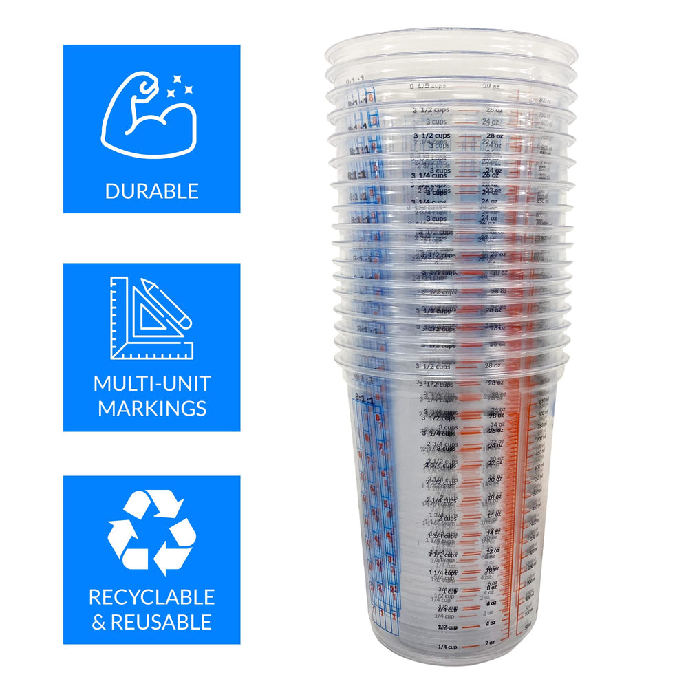 Reli paint mixing cups 32 oz for even blends.