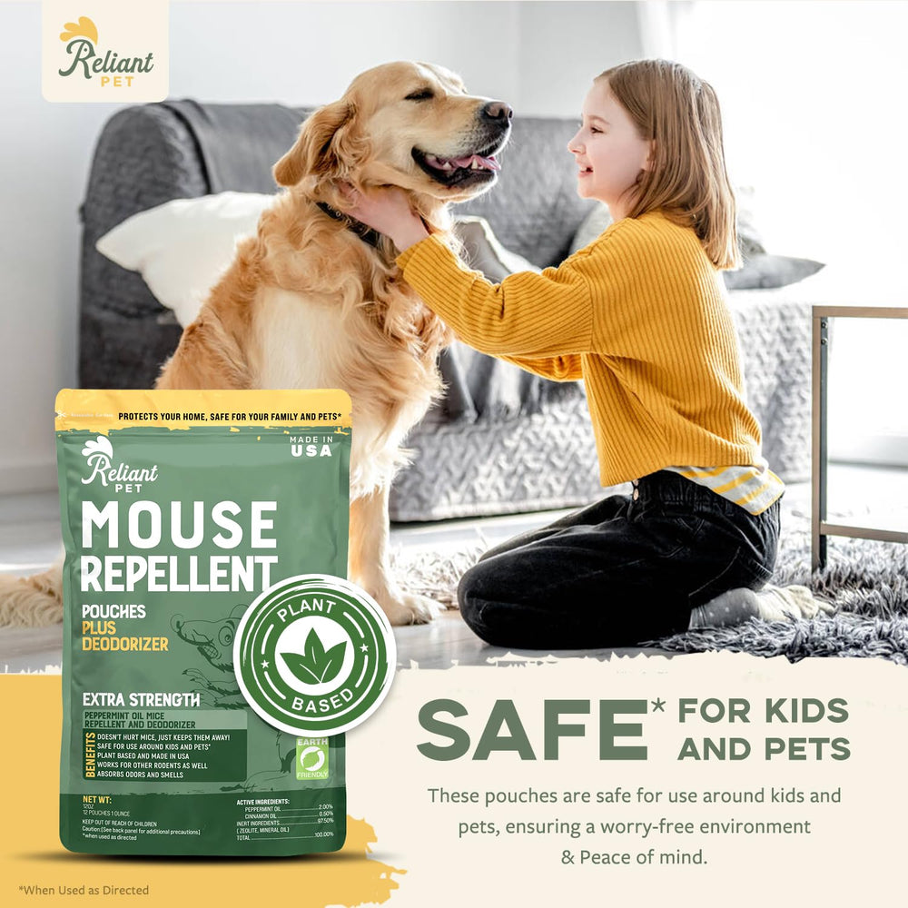 Reliant Pet mint-cinnamon scent pouches closeup highlighting fresh aroma and natural scent appeal.