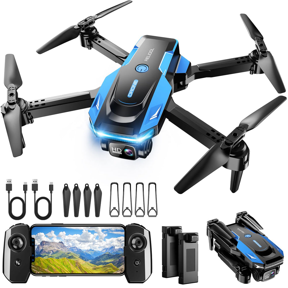 RELIDOL drone with 1080p camera folds compactly for portable aerial shots
