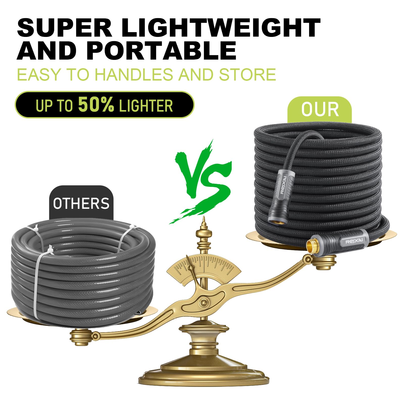 Relxitl hose remains flexible in heat and cold for year-round outdoor use.